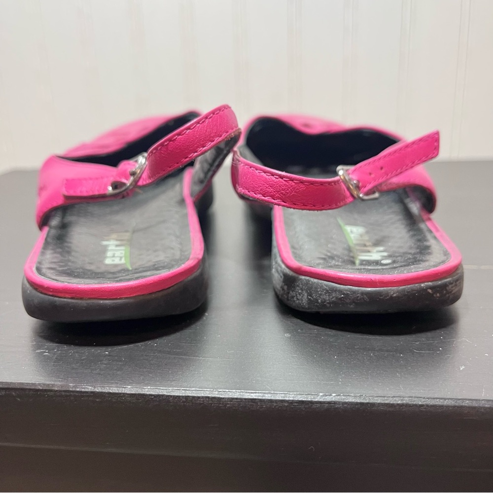 Earth Kalso Bouquet Tropical Pink Leather Slingback Sandals Negative Heel 8B - Picture 7 of 13